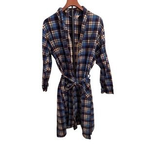 Vtg 1970s Montgomery Mens Plaid Flannel Robe Pajamas Loungewear Size M Hong Kong